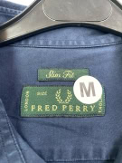 FRED PERRY Πουκάμισο Slim Fit με Κεντητό Λογότυπο Μπλε Ανδρικό M