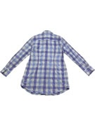 FRED PERRY CHECKED LONG SHIRT TUNIC VINTAGE LOGO BLUE/WHITE WOMEN'S L