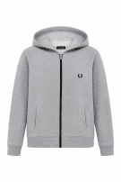 FRED PERRY ZIP HOODIE MINIMAL GREY MEN PRE OWNED S