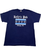 FRUIT OF THE LOOM T-SHIRT "KELLY'S PUB CHICAGO" NAVY BLUE UNISEX XL
