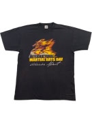 FRUIT OF THE LOOM T-SHIRT VINTAGE "MARTIAL ARTS" GRAPHIC ΜΑΥΡΟ ΑΝΔΡΙΚΟ L
