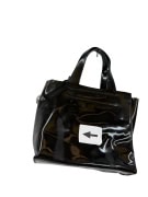 Furla δερμάτινη τσάντα χειρός patent vintage μαύρο ΓΥΝΑΙΚΕΙΟ one size pre-owned