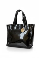 Furla δερμάτινη τσάντα χειρός patent vintage μαύρο ΓΥΝΑΙΚΕΙΟ one size pre-owned
