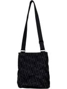 FURLA SHOULDER BAG MONOGRAM BLACK WOMENS PRE OWNED