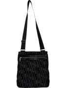 FURLA SHOULDER BAG MONOGRAM BLACK WOMENS PRE OWNED