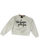 G-STAR RAW CREWNECK SWEATSHIRT OFF-WHITE WITH SCRIPT LOGO - S
