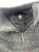 G-STAR RAW Maglia in maglia con cerniera grigia da uomo XXL