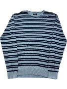 G STAR RAW MAGLIONE IN MAGLIA RIGATO AZZURRO NAVY UOMO PRE OWNED L