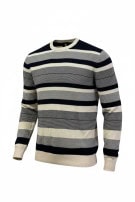 G STAR RAW KNIT SWEATER STRIPED NAVY GREY CREAM MENS PRE OWNED L