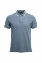 G-Star Raw Polo Μπλούζα Σιέλ Με Ριγέ Λεπτομέρειες Ανδρική L