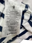 G-STAR RAW T-SHIRT CASUAL STRIPED LOGO WHITE-BLUE MENS L