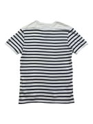 G-STAR RAW T-SHIRT CASUAL STRIPED LOGO WHITE-BLUE MENS L