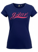 G-Star Raw T-Shirt con logo blu da donna M
