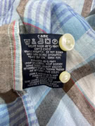 GANT Shirt Long Island Linen Regular Fit Light Blue Plaid Men's M