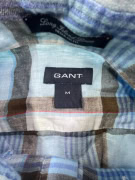 GANT Shirt Long Island Linen Regular Fit Light Blue Plaid Men's M