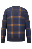 GAP KNIT SWEATER CHECK BLUE GREY MEN PRE OWNED L