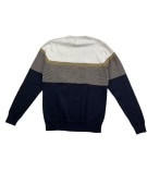 GAP Πλεκτό Sweater Colorblock Casual Logo Λευκό/Μπλε Ανδρικό M
