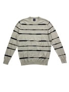 GAP Πλεκτό Sweater Ριγέ Casual Logo Γκρι Ανδρικό L
