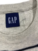 GAP Πλεκτό Sweater Ριγέ Casual Logo Γκρι Ανδρικό L