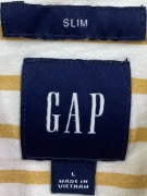 GAP camicia slim fit a righe con tasca giallo/bianco da uomo L