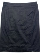GATTINONI PENCIL SKIRT EMBOSSED LOGO PRINT BLACK WOMEN'S L
