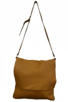 GENUINE LEATHER CROSSBODY SHOULDER BAG CAMEL