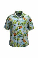 GEORGE CAMICIA HAWAIIAN RETRO BLU UOMO PRE OWNED XL