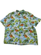 GEORGE CAMICIA HAWAIIAN RETRO BLU UOMO PRE OWNED XL