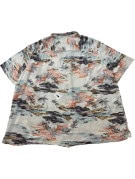 GEORGE CAMICIA HAWAIIAN PRINT BEIGE CHIARO UOMO PRE OWNED XL
