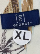 GEORGE CAMICIA HAWAIIAN PRINT BEIGE CHIARO UOMO PRE OWNED XL
