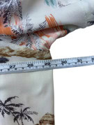 GEORGE CAMICIA HAWAIIAN PRINT BEIGE CHIARO UOMO PRE OWNED XL