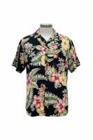GEORGE ΠΟΥΚΑΜΙΣΟ HAWAIIAN PRINT ΜΑΥΡΟ ΑΝΤΡΙΚΟ PRE OWNED L