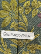 GIANMARCO VENTURI ΓΡΑΒΑΤΑ ΦΛΟΡΑΛ RETRO ΠΡΑΣΙΝΗ ΑΝΤΡΙΚΗ PRE OWNED