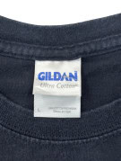 GILDAN T SHIRT GRAFICA COLLEGIATE NERO SBIADITO UNISEX PRE OWNED L