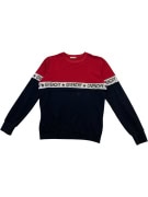 GIVENCHY Felpa girocollo colorblock con logo rosso/blu navy da uomo M