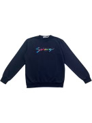 Felpa GIVENCHY con logo Signature multicolore blu scuro unisex L