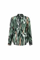 GL MODA Πουκάμισο Zebra Abstract Pattern Πράσινο/Πολύχρωμο Γυναικείο M