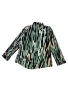 GL MODA Πουκάμισο Zebra Abstract Pattern Πράσινο/Πολύχρωμο Γυναικείο M