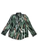 GL MODA Πουκάμισο Zebra Abstract Pattern Πράσινο/Πολύχρωμο Γυναικείο M