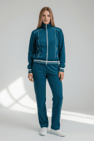 Grasshoppers Φόρμα Σετ Vintage Zip Logo Πετρόλ Μπλε Γυναικείο S