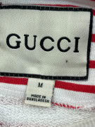 GUCCI CREWNECK SWEATSHIRT STRIPED WHITE RED MENS PRE OWNED M