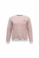 GUCCI Φούτερ Ριγέ Vintage Logo Κεντητή Μέλισσα Λευκό-Κόκκινο Γυναικείο M