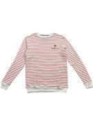 GUCCI Φούτερ Ριγέ Vintage Logo Κεντητή Μέλισσα Λευκό-Κόκκινο Γυναικείο M