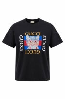 GUCCI GRAPHIC TEE RETRO BLACK MEN PRE OWNED L