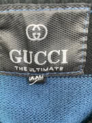 GUCCI ΠΛΕΚΤΟ ΓΙΛΕΚΟ VINTAGE ΜΕ ΡΙΓΕΣ ΚΑΙ ΛΟΓΟΤΥΠΟ ΜΠΛΕ-ΜΑΥΡΟ UNISEX XXL