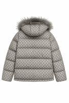 GUCCI PUFFER JACKET LOGO GRAY ΓΥΝΑΙΚΕΙΟ PRE OWNED M