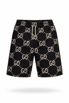 GUCCI SHORTS MONOGRAM BLACK UNISEX PRE OWNED M