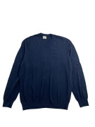 Guess Maglione Uomo in Maglia con Scollo a V Blu Scuro XL
