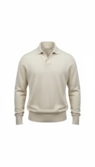 GUESS Off-White Long Sleeve Knit Polo Men’s XL