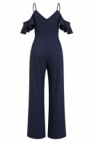 GUESS JUMPSUIT CON ROUCHE BLU SCURO DONNA PRE OWNED L